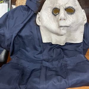 Michael Myers mask and jumpsuit